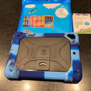 iPad 9.7 iPad antibacterial shock proof case with pen holder!